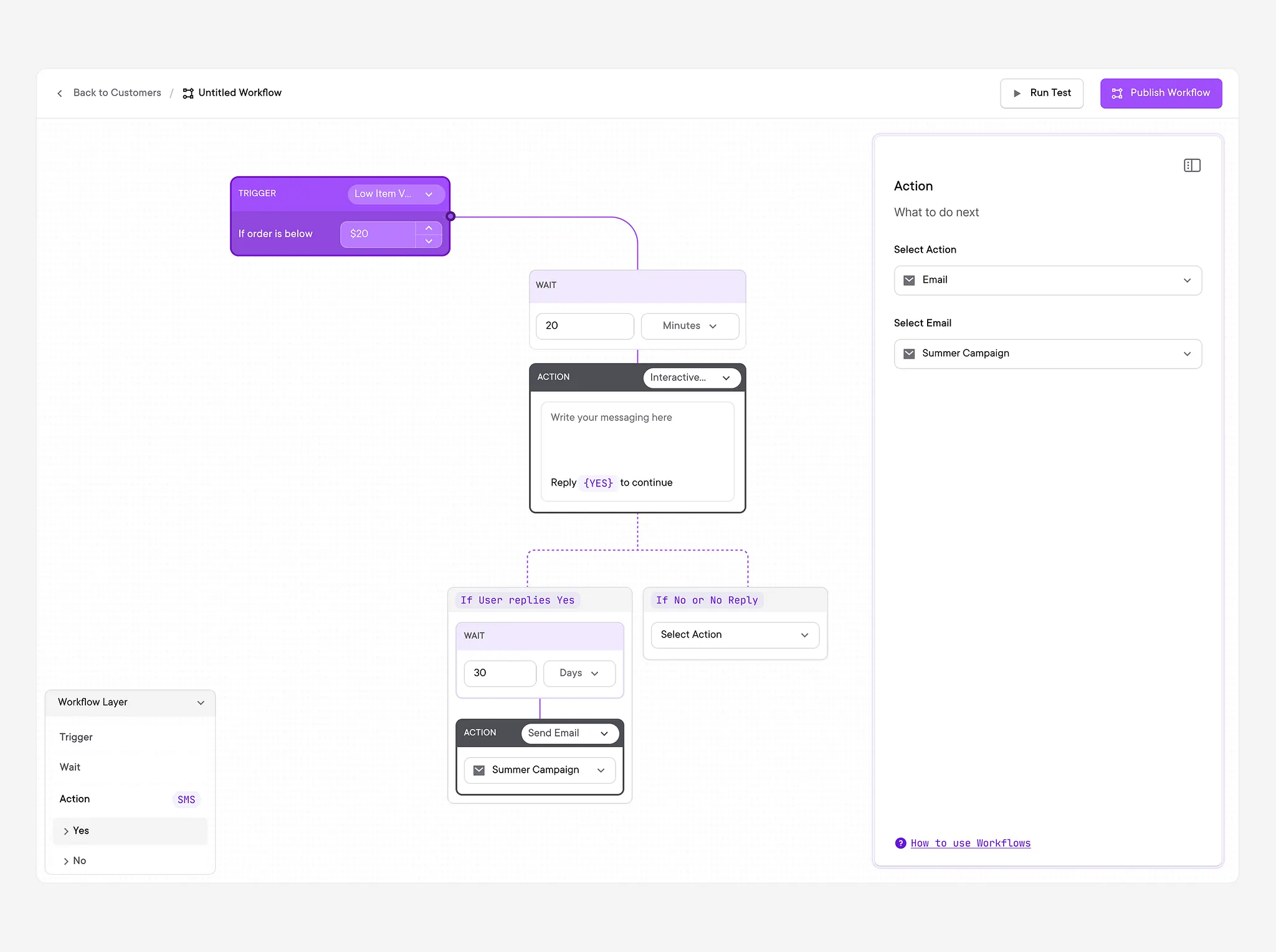 Workflow builder interface
